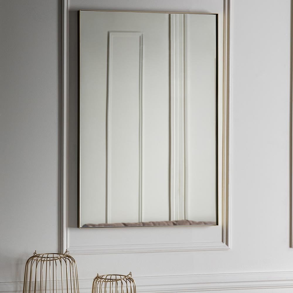 Mura Albert Rectangle Wall Mirror -  Champagne Gold Paint