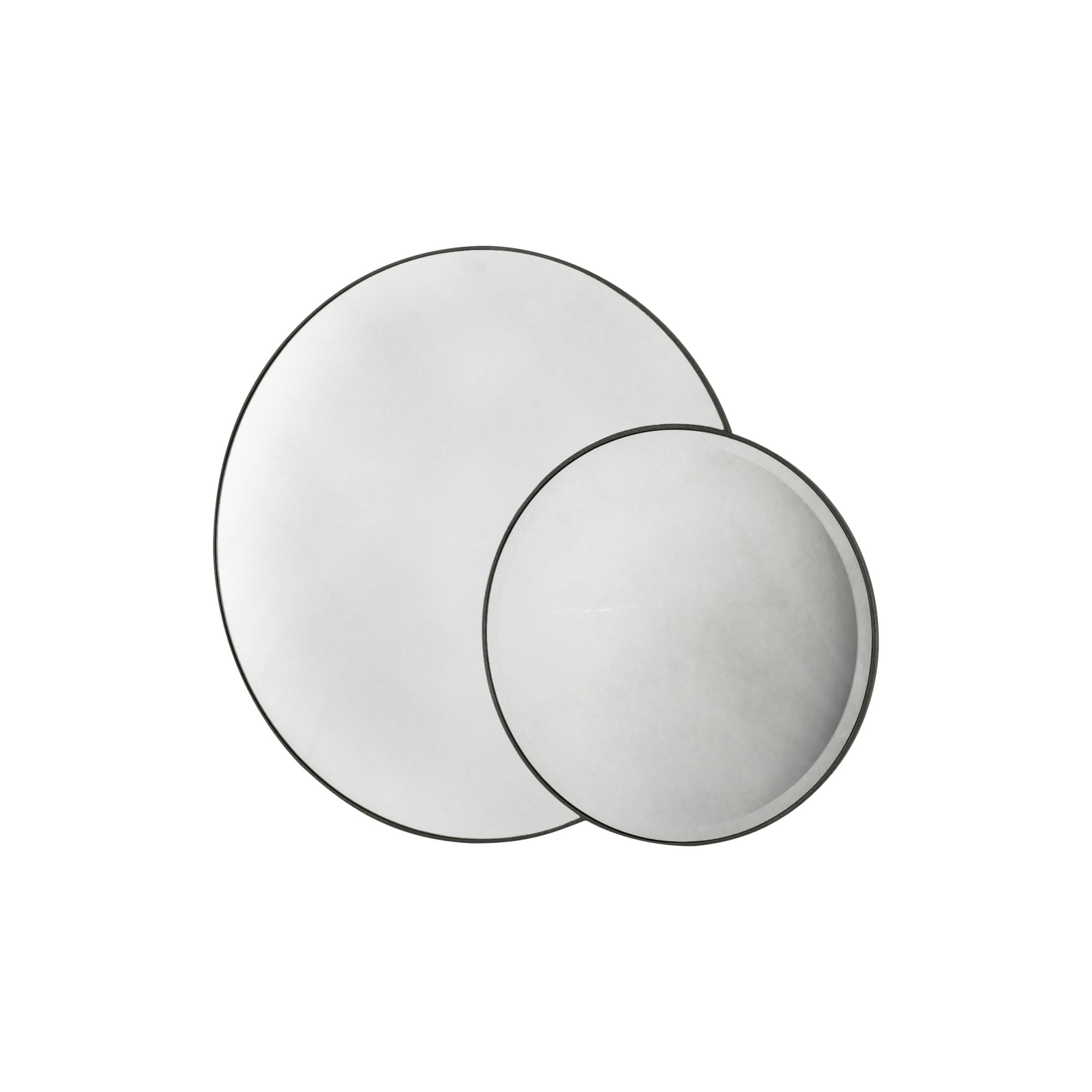 Mura Cordelia Interlocking Round Wall Mirror - Matt Black