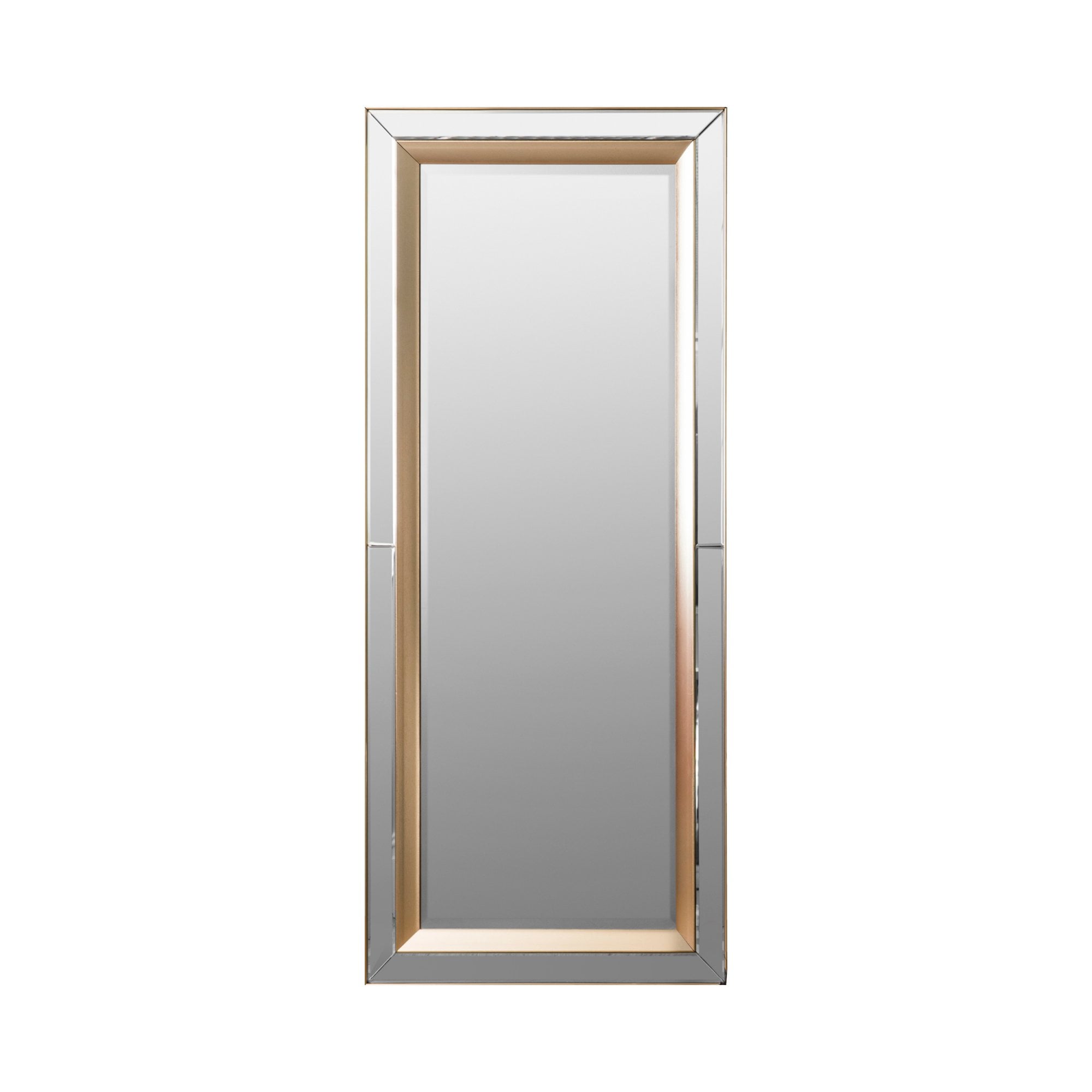 Mura Wharf Bevelled Edge Full Length Leaner Mirror - Brushed Gold