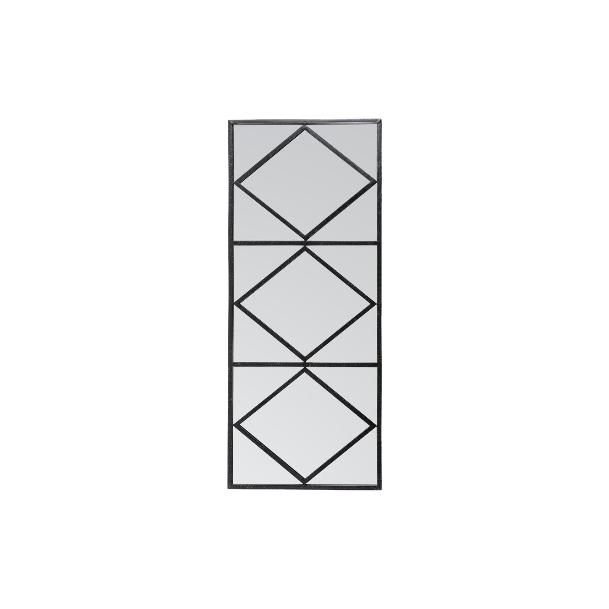 Mura Broadway Full Length Rectangular Wall Mirror - Matt Black