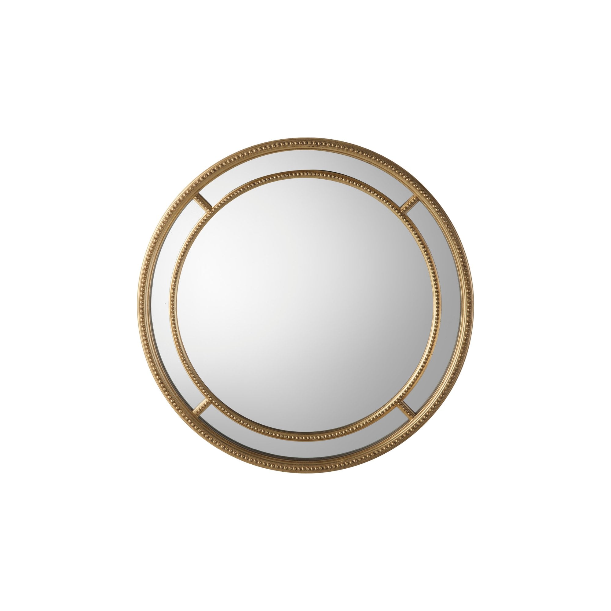 Mura Crown Round Wall Mirror - Antique Gold