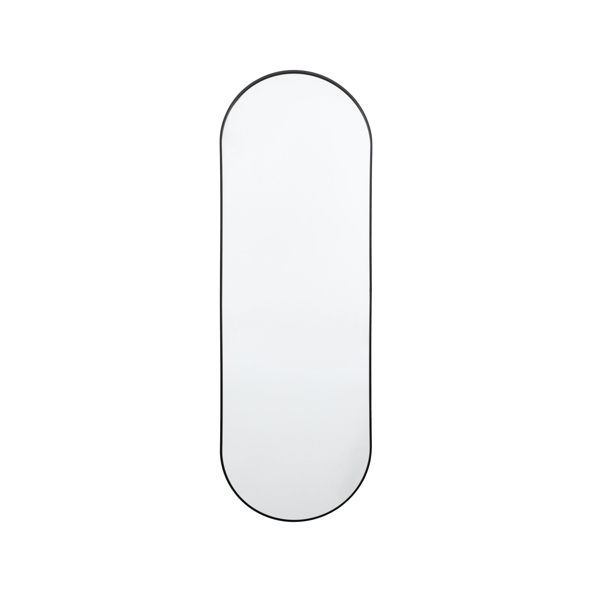 Mura Sydney Large Delicate Frame Full Length Ellipse Wall Mirror - Matt Black