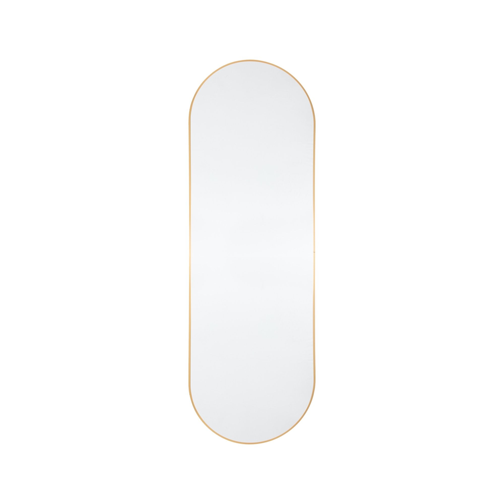 Mura Sydney Large Delicate Frame Full Length Ellipse Wall Mirror - Gold Effect