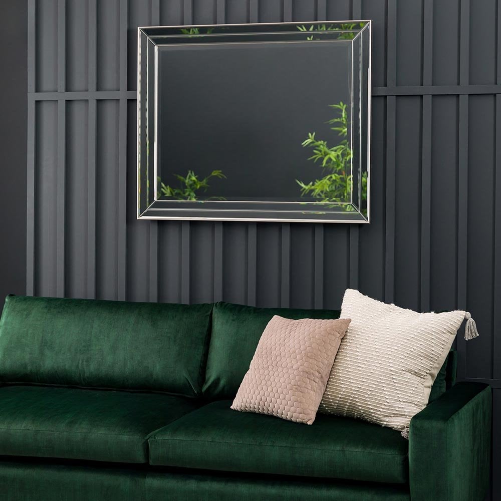 Mura Liverpool Double Bevelled Large Rectangle Wall Mirror - Champagne Gold Paint