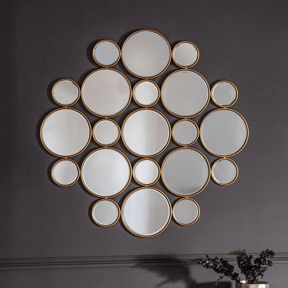 Mura Waymouth Interlinking Decorative Wall Mirror - Satin Gold