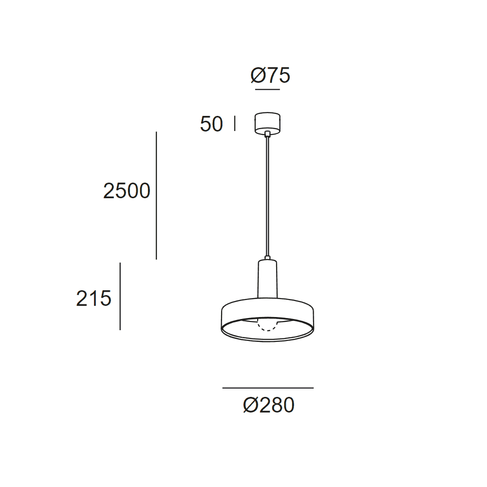 LedsC4 Keops Individual Pendant - Brick Red