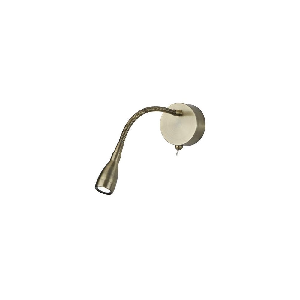 Searchlight Fenton LED Adjustable Wall Light - Antique Brass