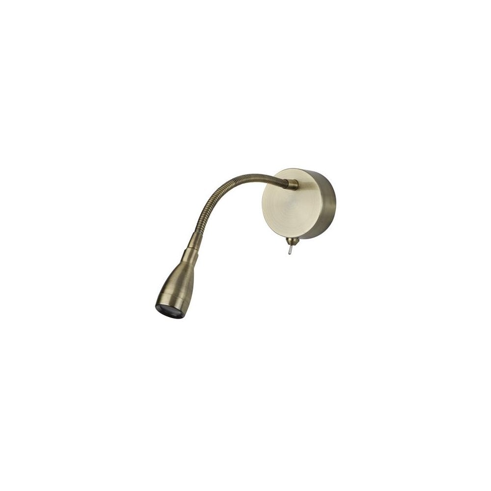 Searchlight Fenton LED Adjustable Wall Light - Antique Brass