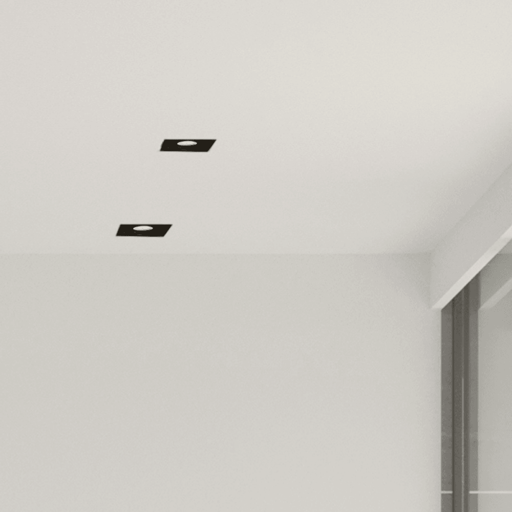 Context London Single Square Adjustable GU10 Downlight - Matt Black