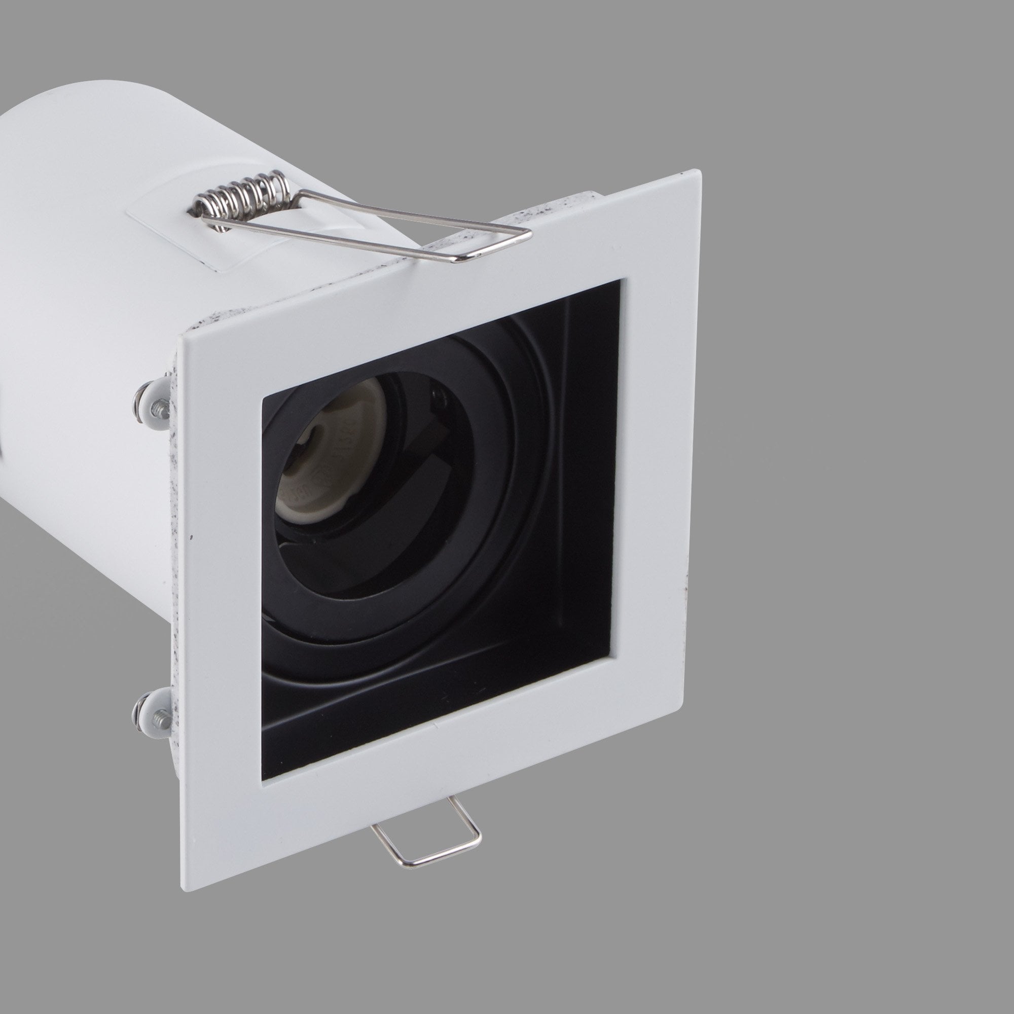 Context London Single Square Adjustable GU10 Downlight - Matt White & Matt Black - Fire Rated