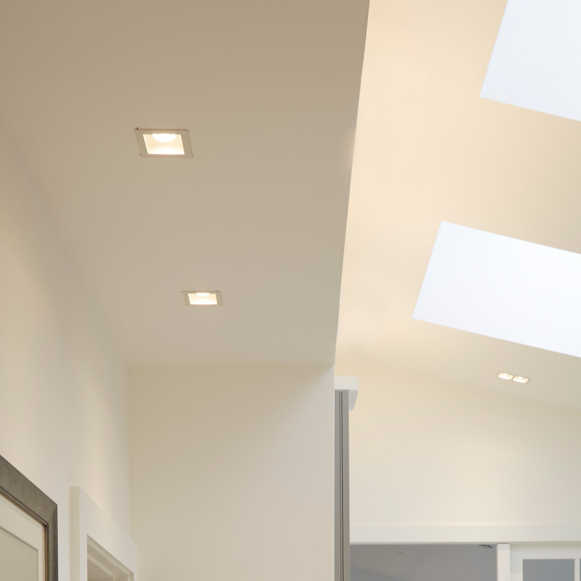 Context London Single Square Adjustable GU10 Downlight - Matt White - Fire Rated