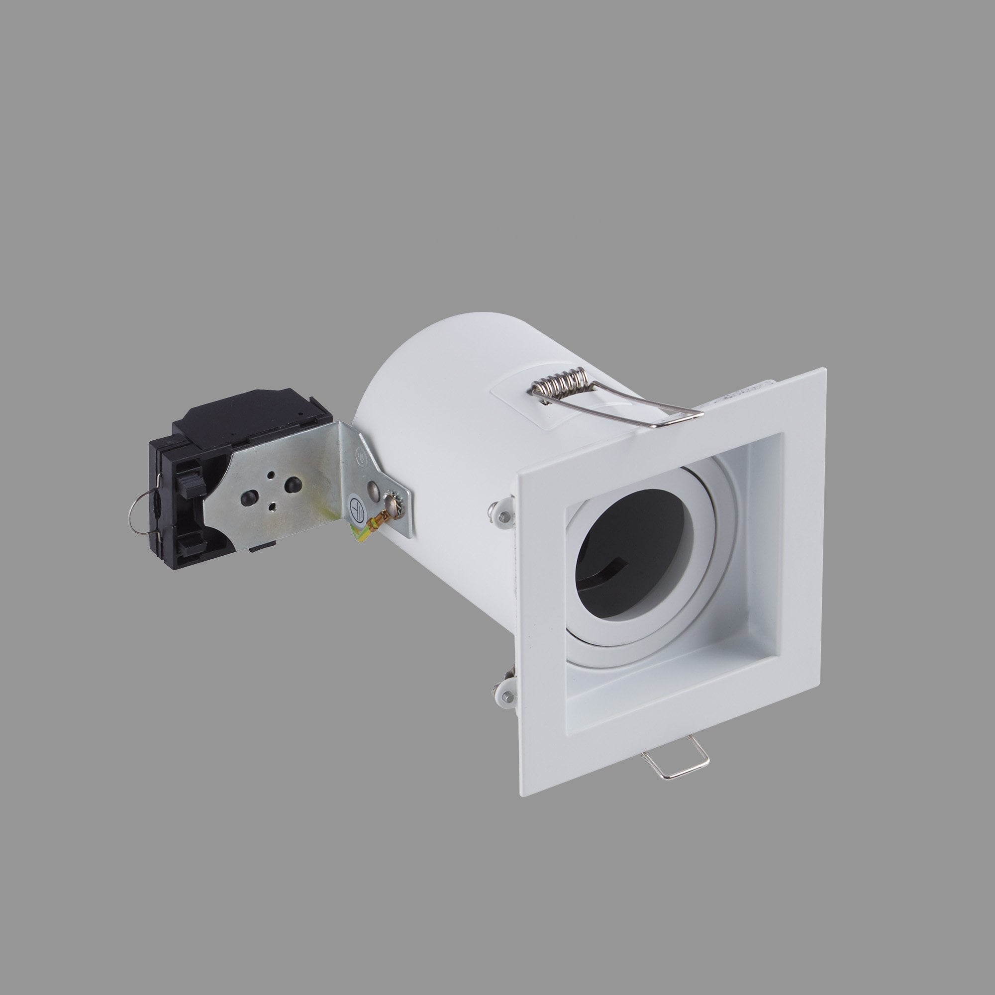 Context London Single Square Adjustable GU10 Downlight - Matt White - Fire Rated