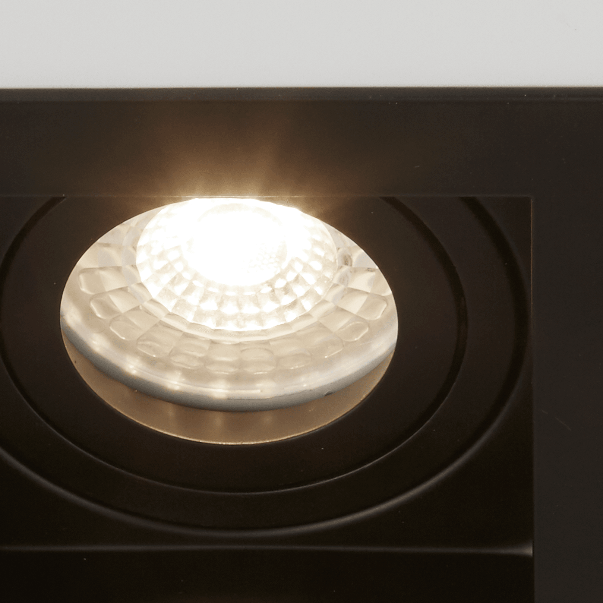 Context London Double Square Adjustable GU10 Downlight - Matt Black