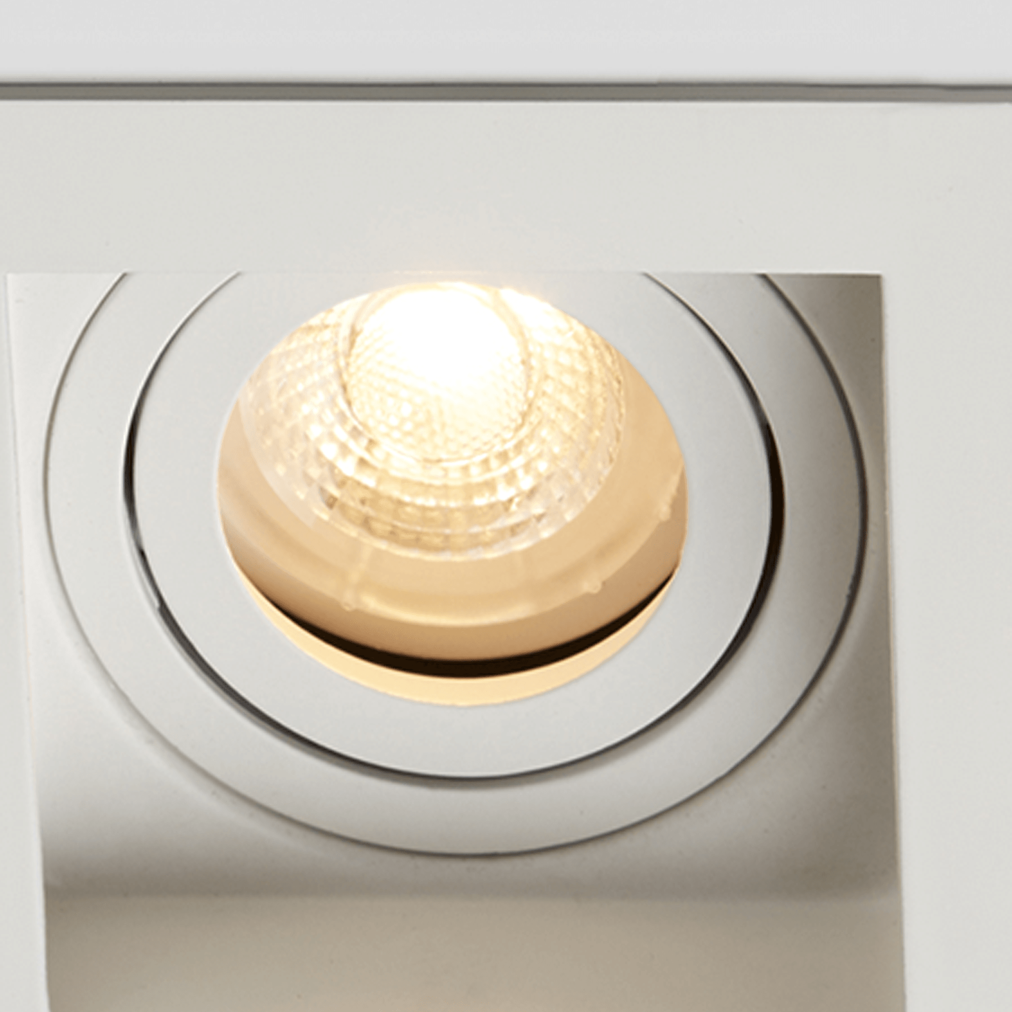 Context London Double Square Adjustable GU10 Downlight - Matt White