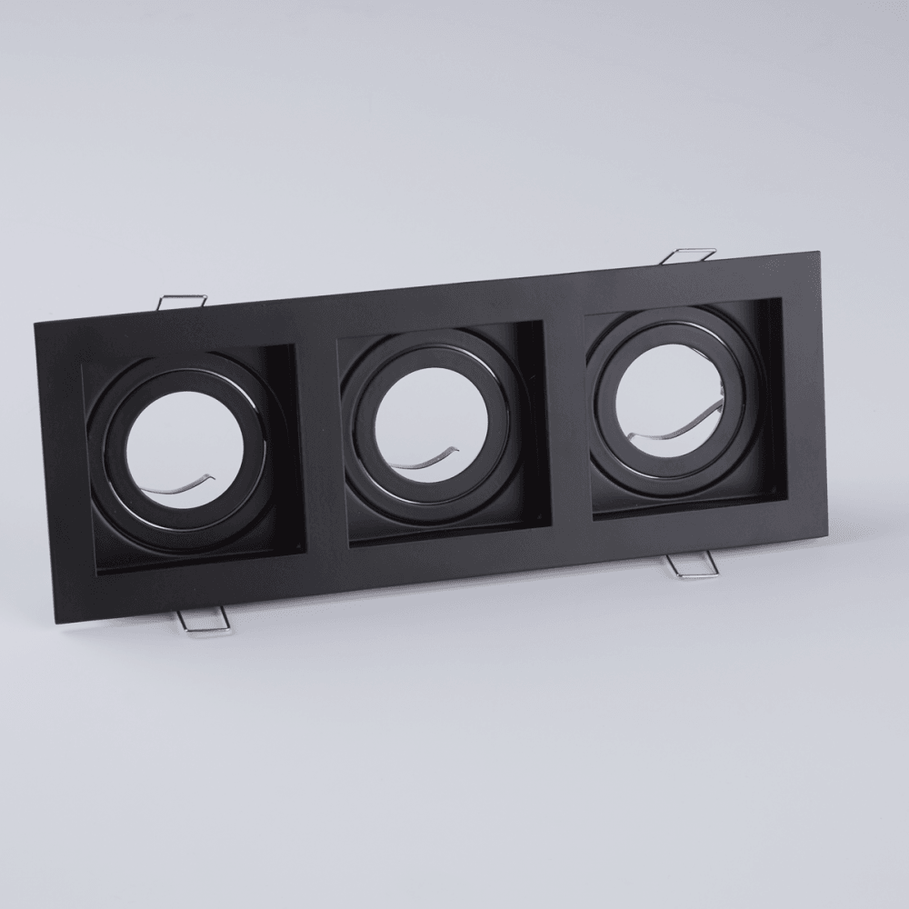 Context London Triple Square Adjustable GU10 Downlight - Matt Black