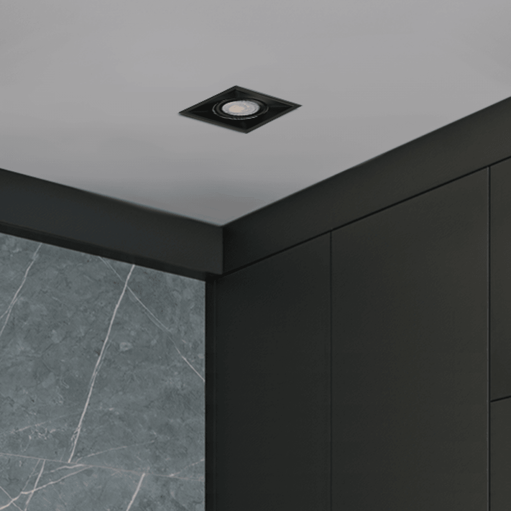 Context Berlin Adjustable Square GU10 Downlight - Matt Black