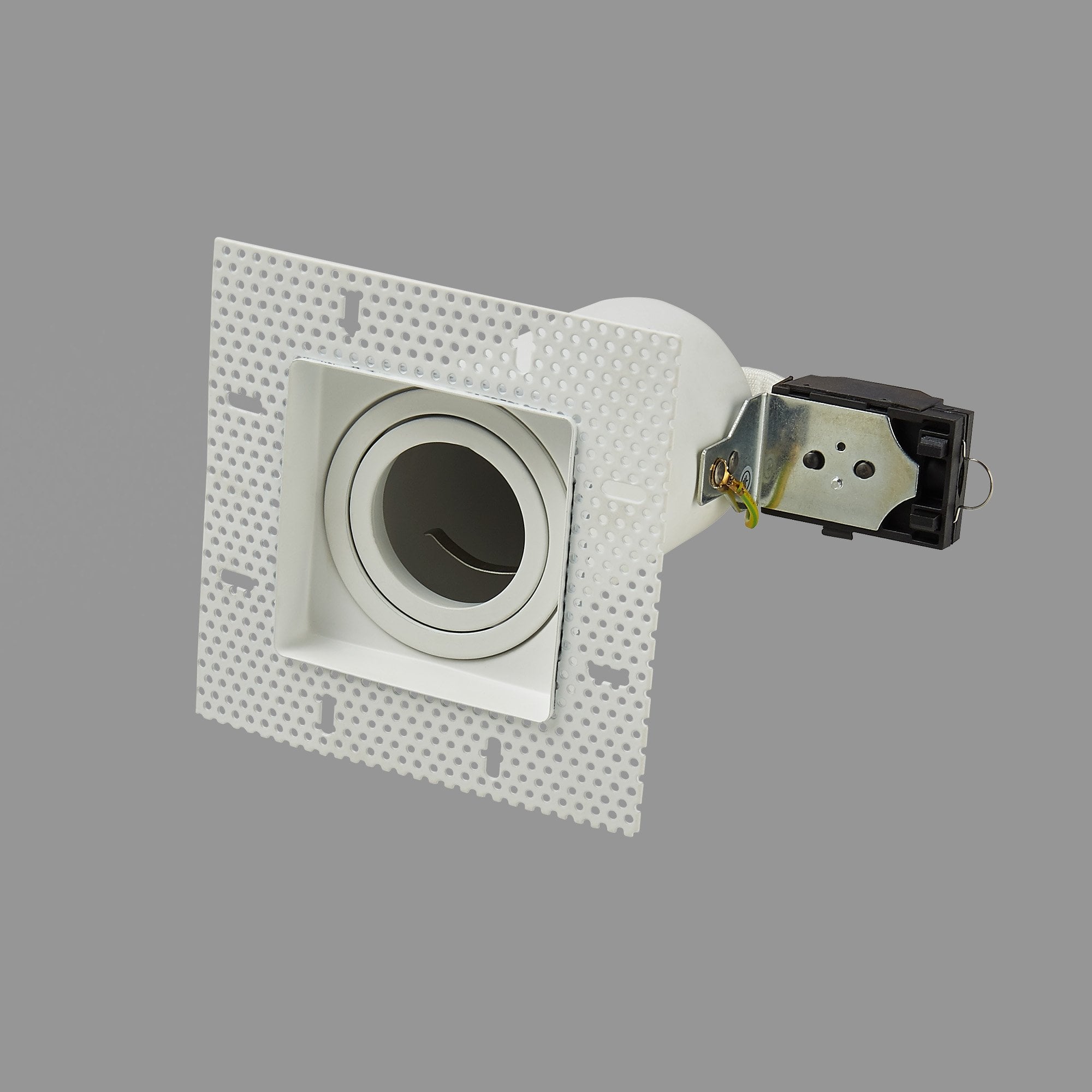 Context London Single Square Trimless GU10 Downlight - Matt White - Fire Rated