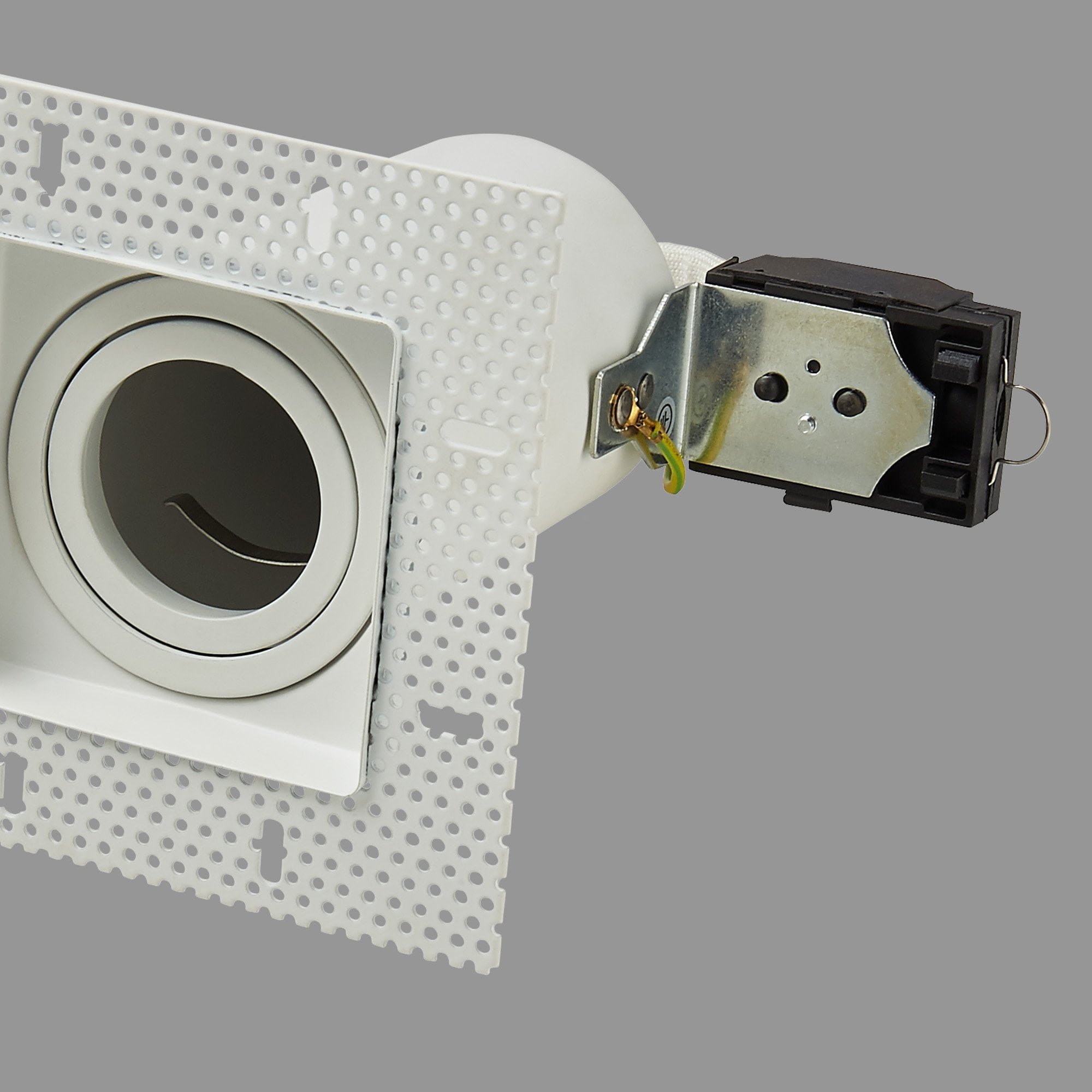 Context London Single Square Trimless GU10 Downlight - Matt White - Fire Rated
