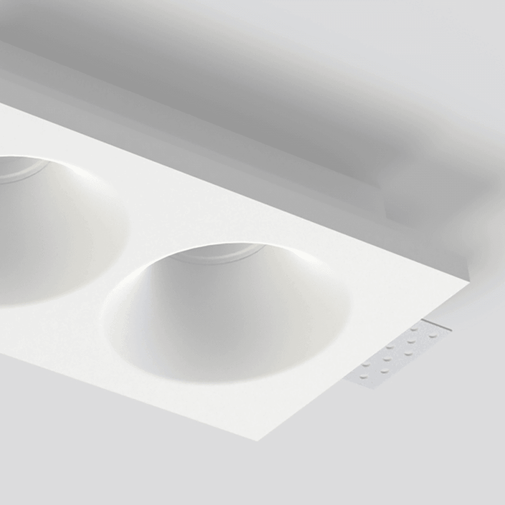 Context Brisbane Double Trimless Fixed GU10 Downlight - Plaster