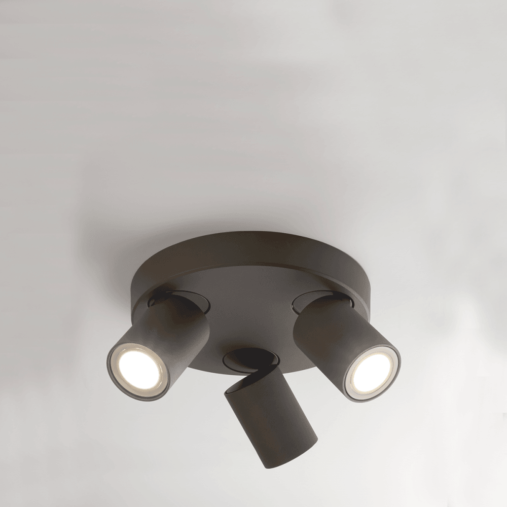 Context Florence 3 Light GU10 Round Spotlight - Sand Black