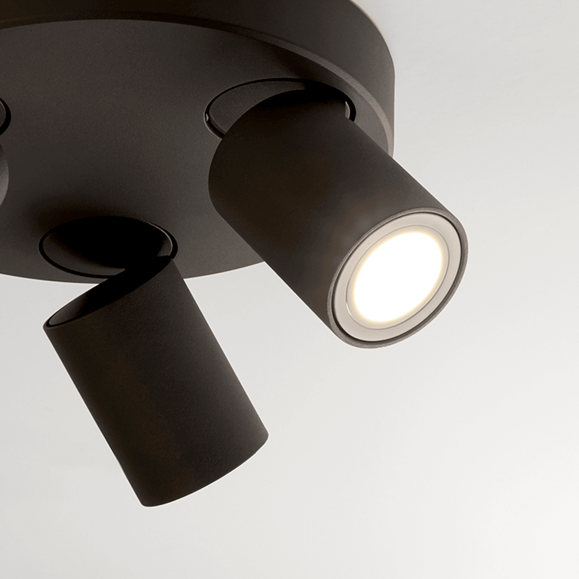 Context Florence 3 Light GU10 Round Spotlight - Sand Black