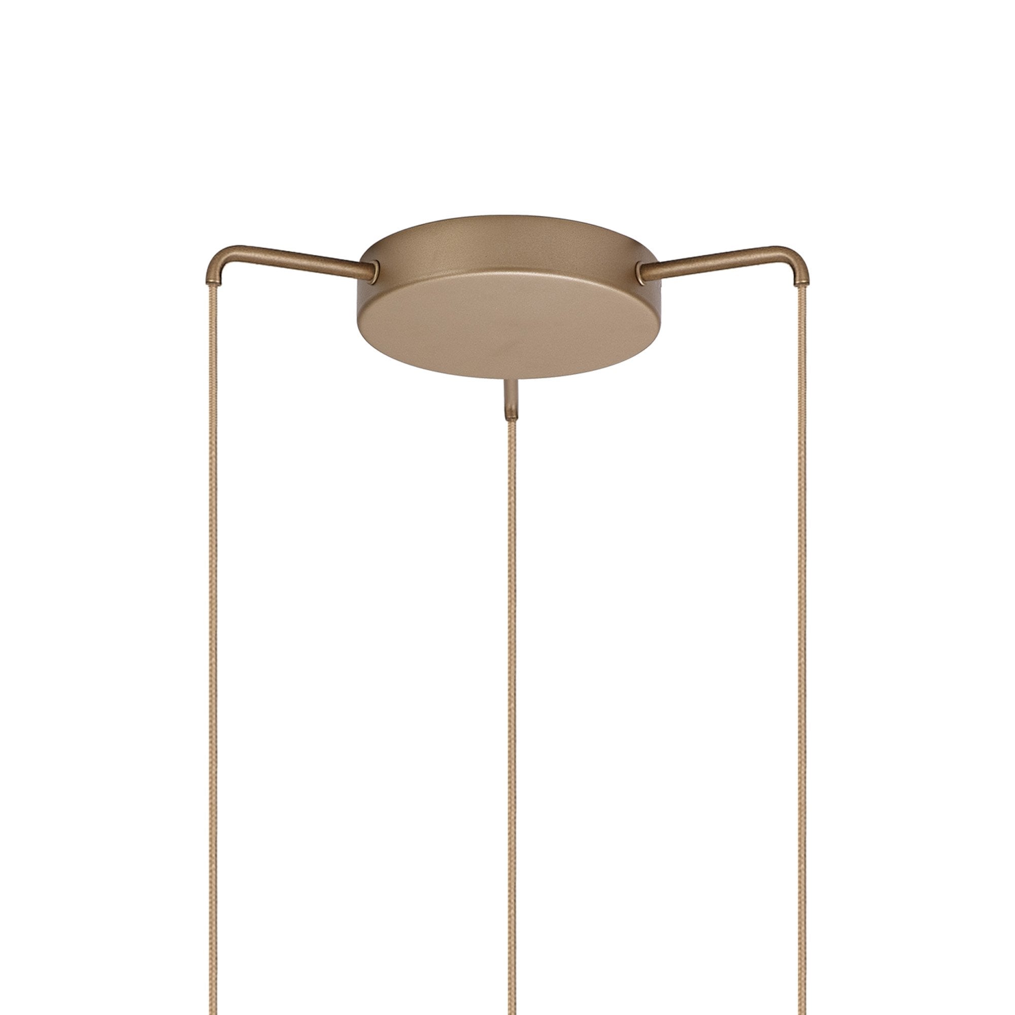 Mantra Nora 3 Light Adjustable Round Pendant - Gold, White & Clear Glass With Frosted Inner