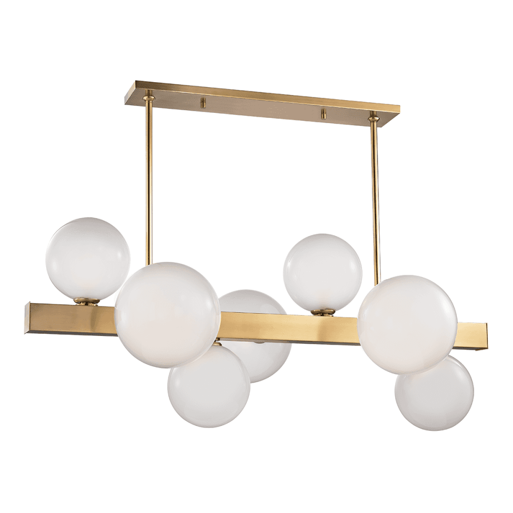 Hudson Valley Hinsdale 7 Light Island Pendant - Aged Brass