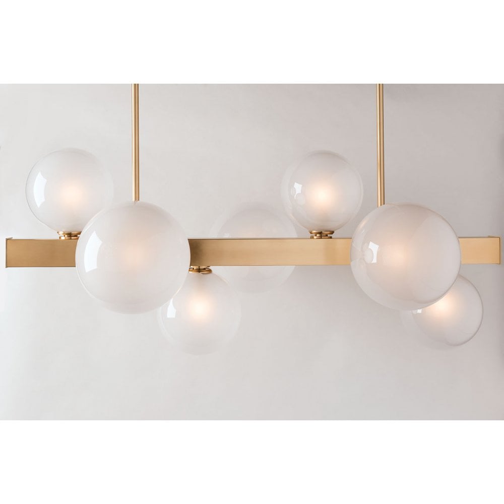 Hudson Valley Hinsdale 7 Light Island Pendant - Aged Brass