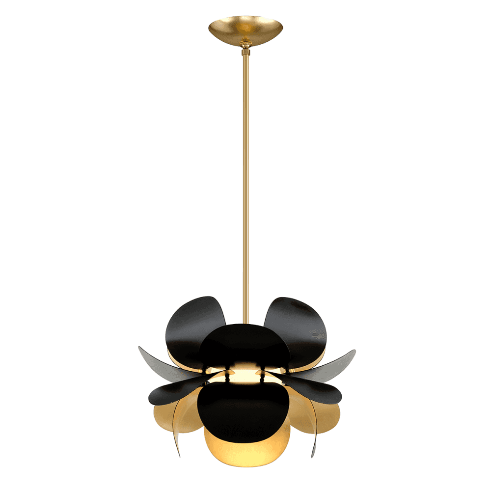 Corbett Ginger Small 1 Light Pendant - Gold Leaf & Black