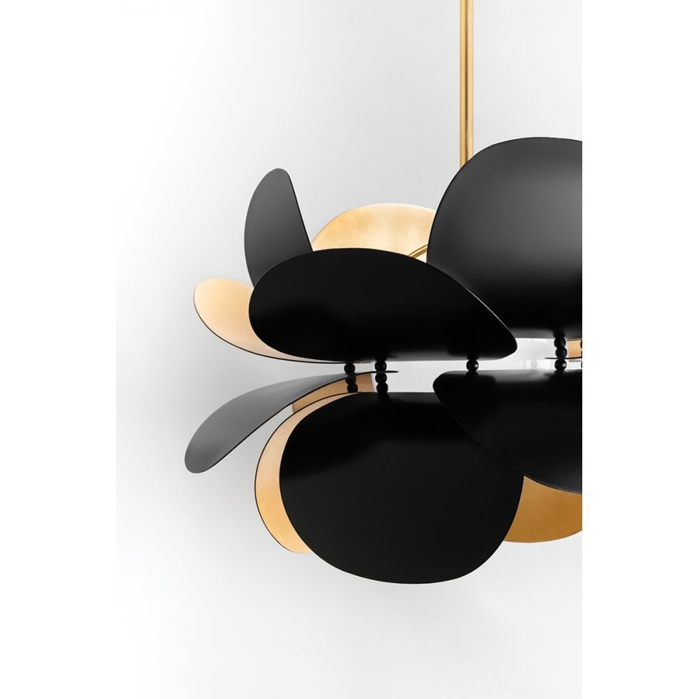 Corbett Ginger Small 1 Light Pendant - Gold Leaf & Black