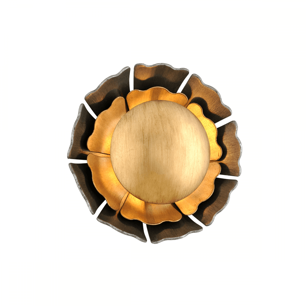 Corbett Magic Garden Small 1 Light Wall Sconce Light - Black, Graphite & Bronze Leaf
