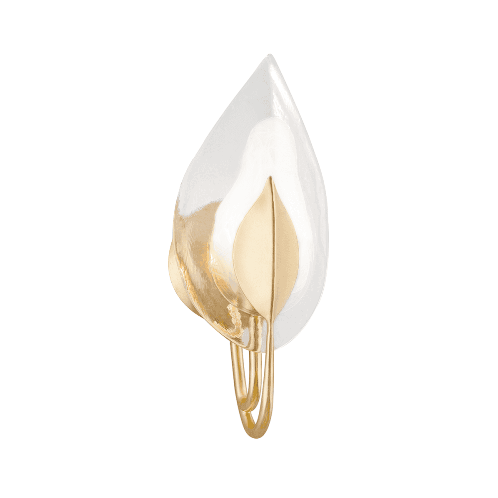 Hudson Valley Blossom 1 Light Wall Sconce Light - Gold Leaf