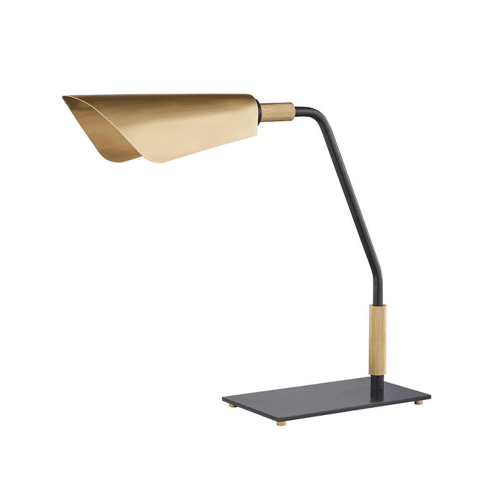 Hudson Valley Bowery 1 Light Table Lamp - Aged Old Bronze & Metal Shade