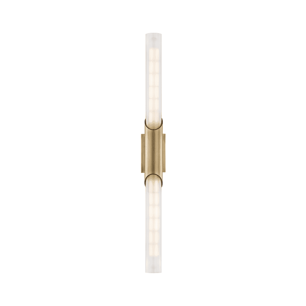 Hudson Valley Pylon 2 Light Wall Sconce Light - Aged Brass