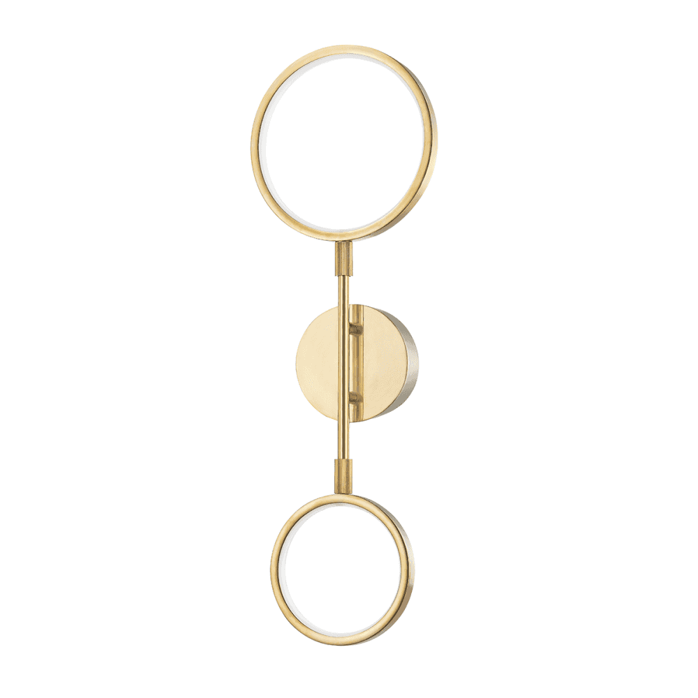 Hudson Valley Saturn 2 Light LED Wall Sconce Light - Aged Brass