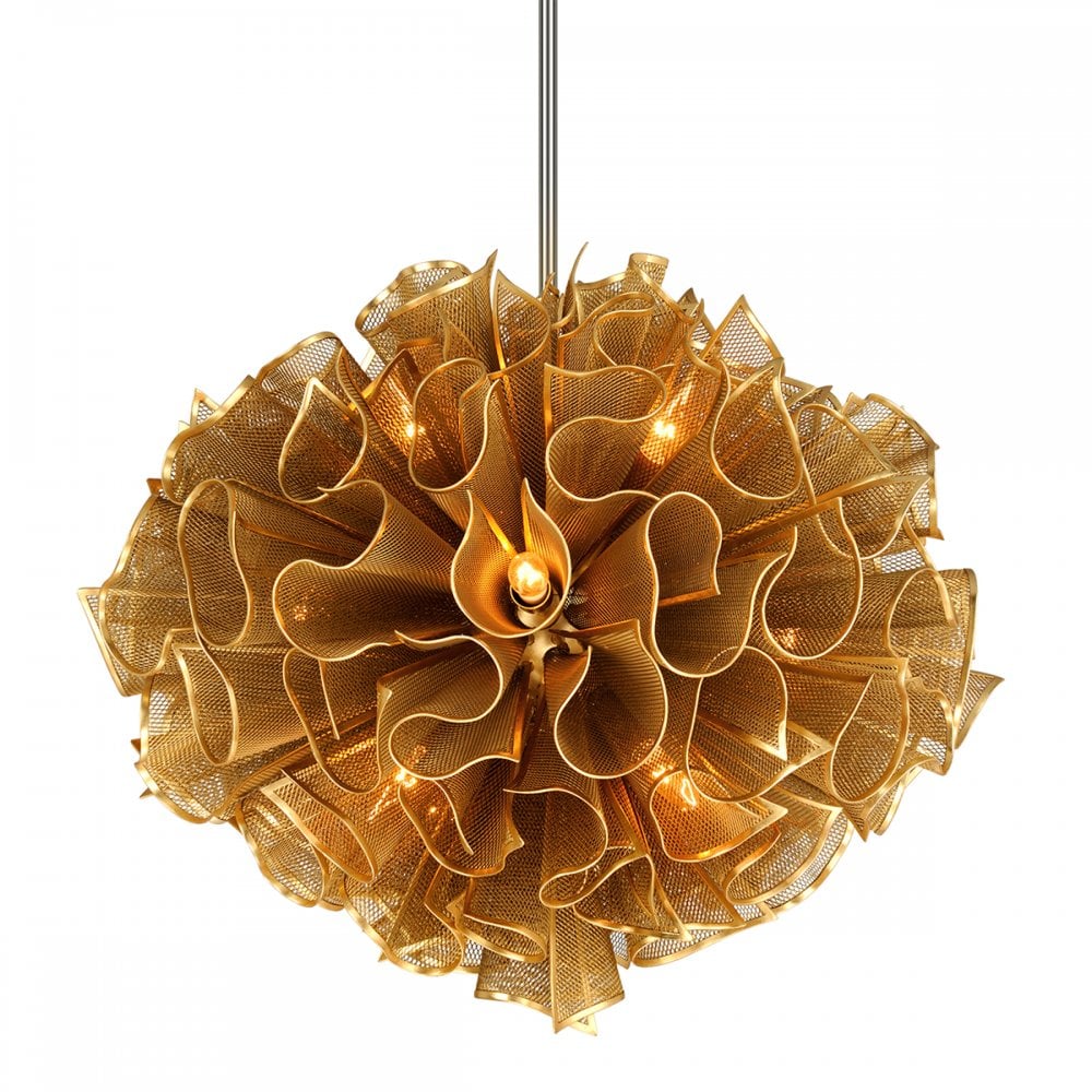 Corbett Pulse 12 Light Pendant Chandelier - Gold Leaf