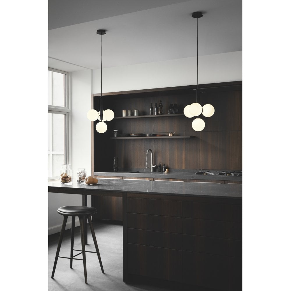 Nuura Miira 4 Light Chandelier - Rock Grey & Opal Glass