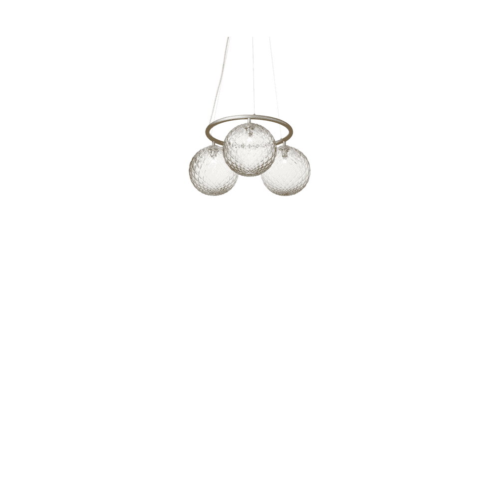 Nuura Miira 3 Light Circular Chandelier - Brass & Optic Clear Glass