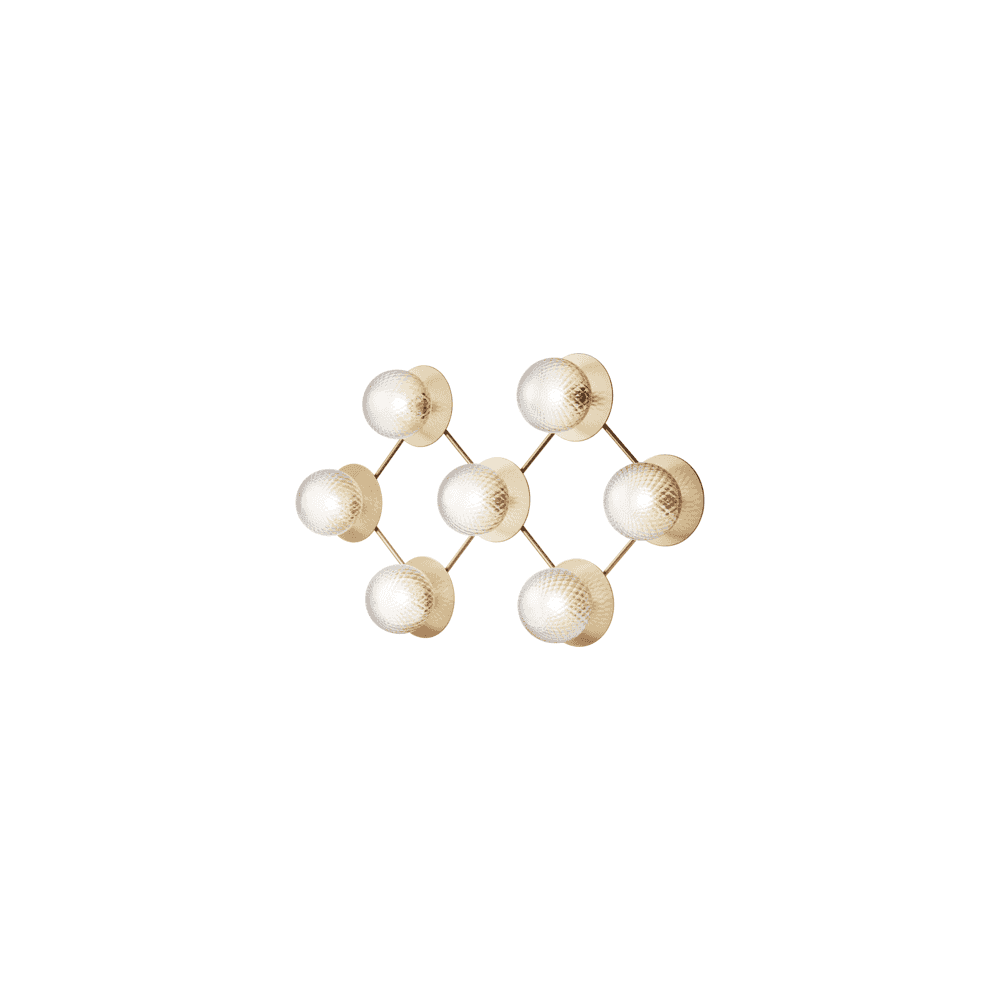 Nuura Liila 7 Light Wall/Flush Light - Nordic Gold & Optic Clear Glass