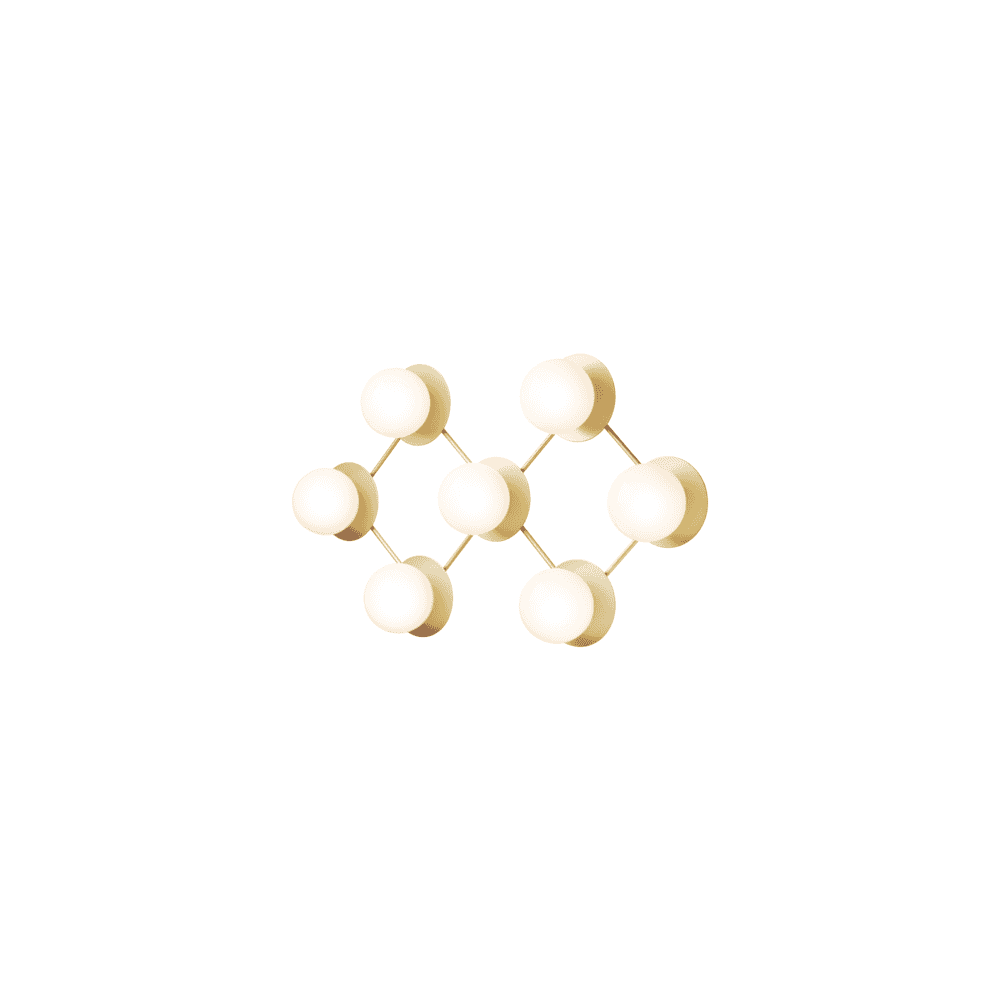 Nuura Liila 7 Light Wall/Flush Light - Nordic Gold & Opal Glass