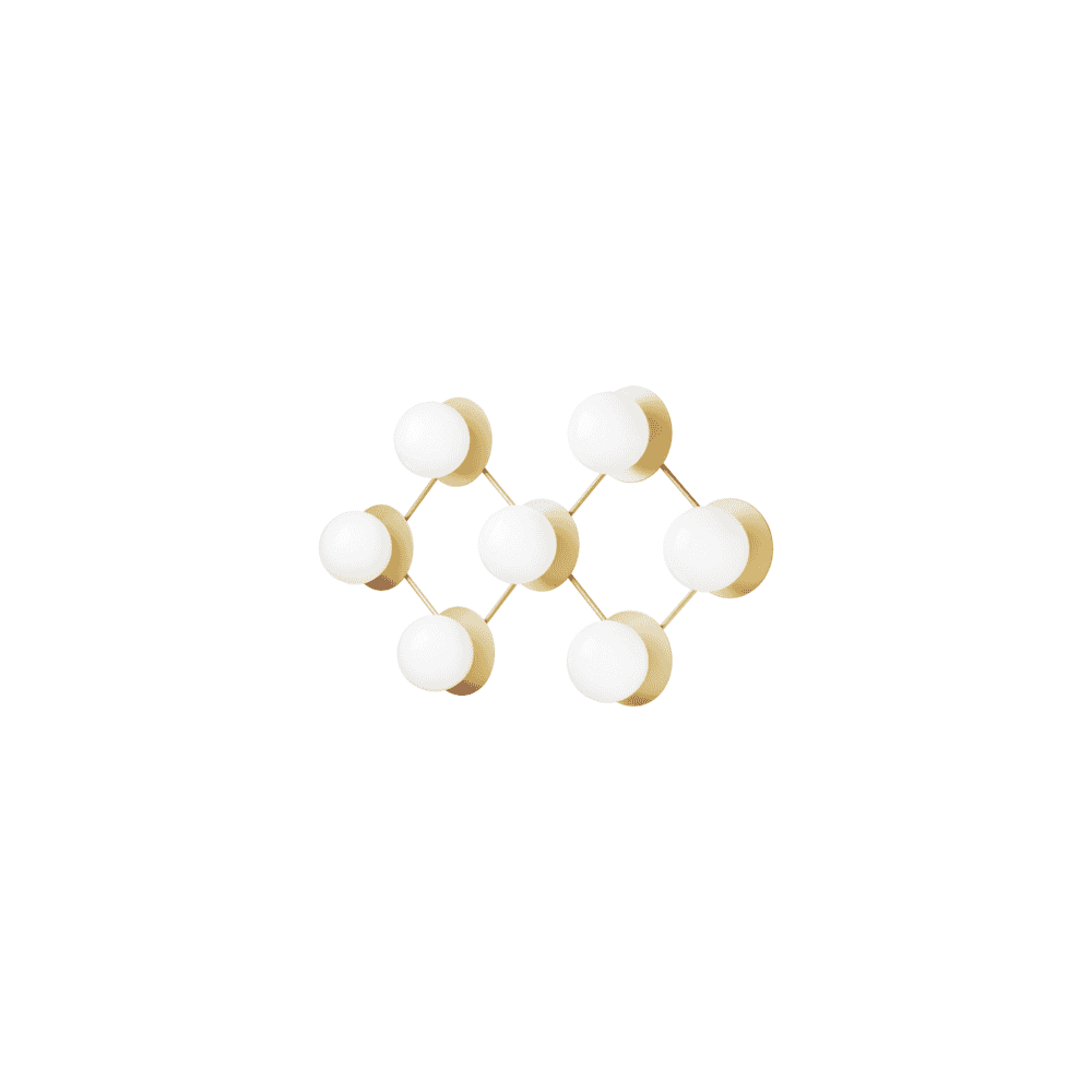 Nuura Liila 7 Light Wall/Flush Light - Nordic Gold & Opal Glass