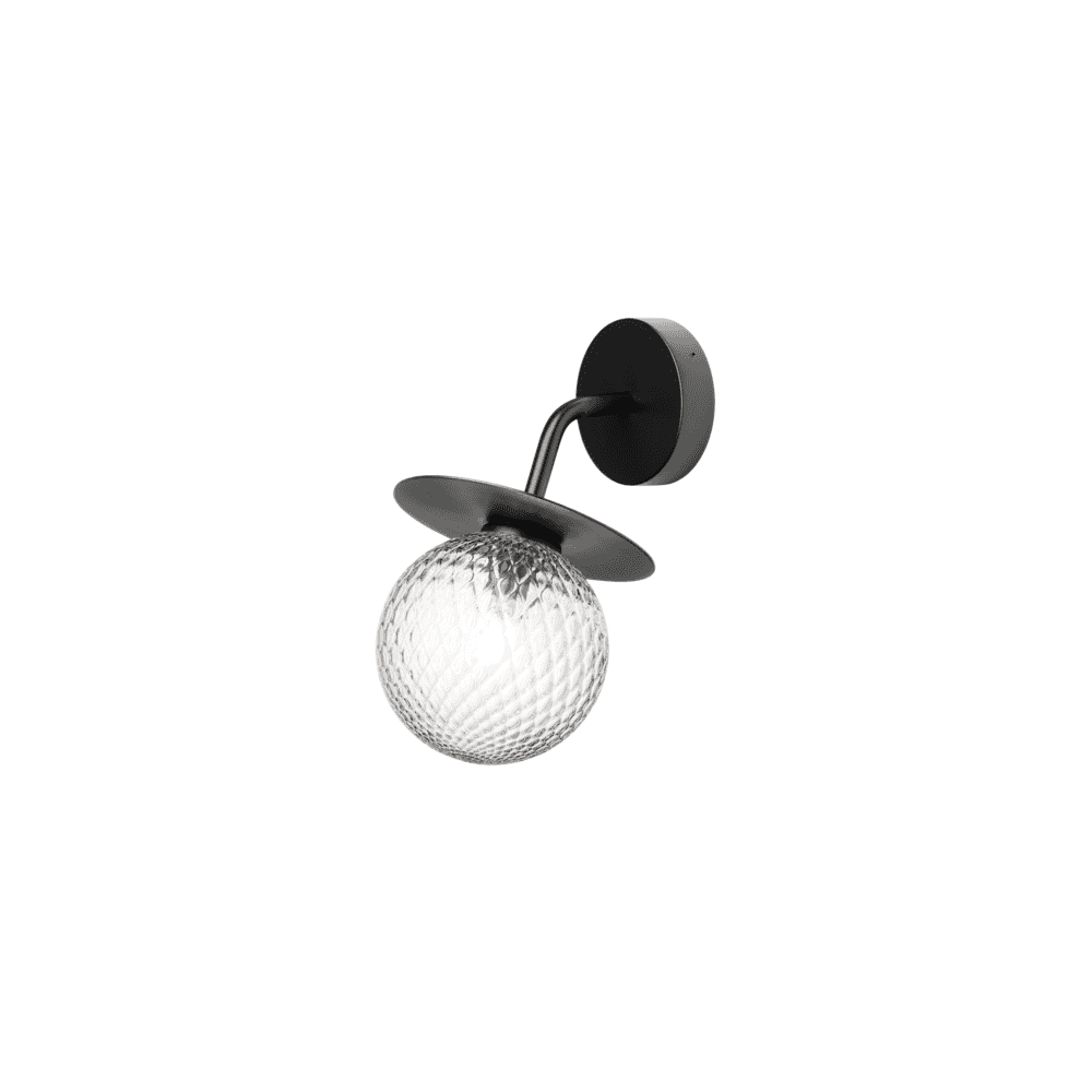 Nuura Liila Outdoor Wall Light - Black & Optic Clear Glass