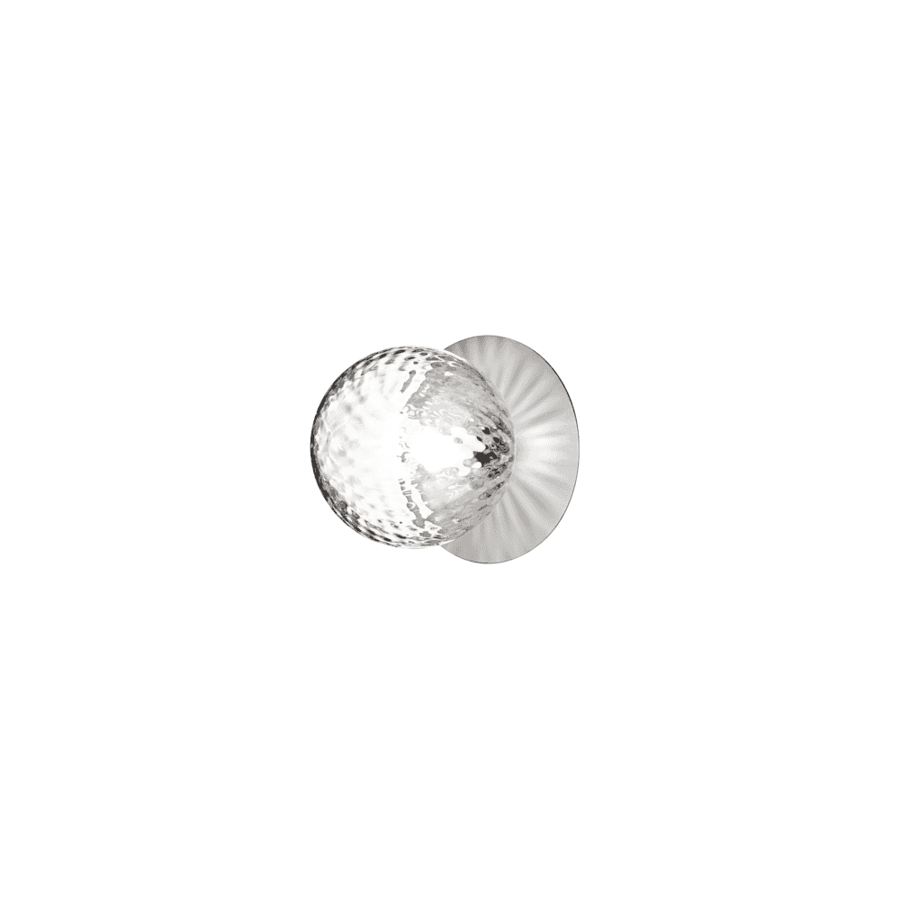 Nuura Liila 1 Light Medium IP44 Wall/Flush Light - Light Silver & Optic Clear Glass