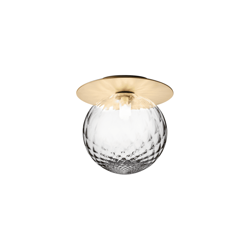 Nuura Liila 1 Light Large IP44 Wall/Flush Light - Nordic Gold & Optic Clear Glass