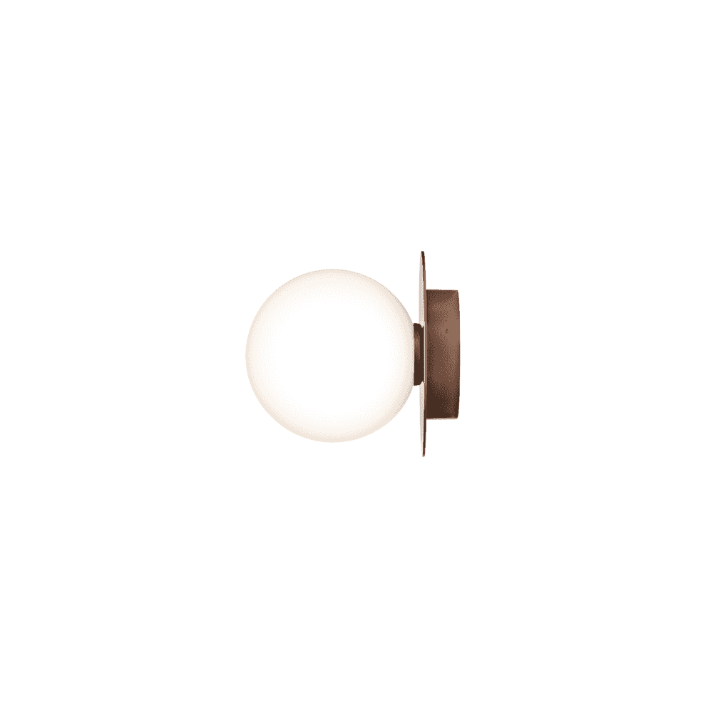 Nuura Liila 1 Light Outdoor Wall/Flush Light - Dark Bronze & Opal Glass