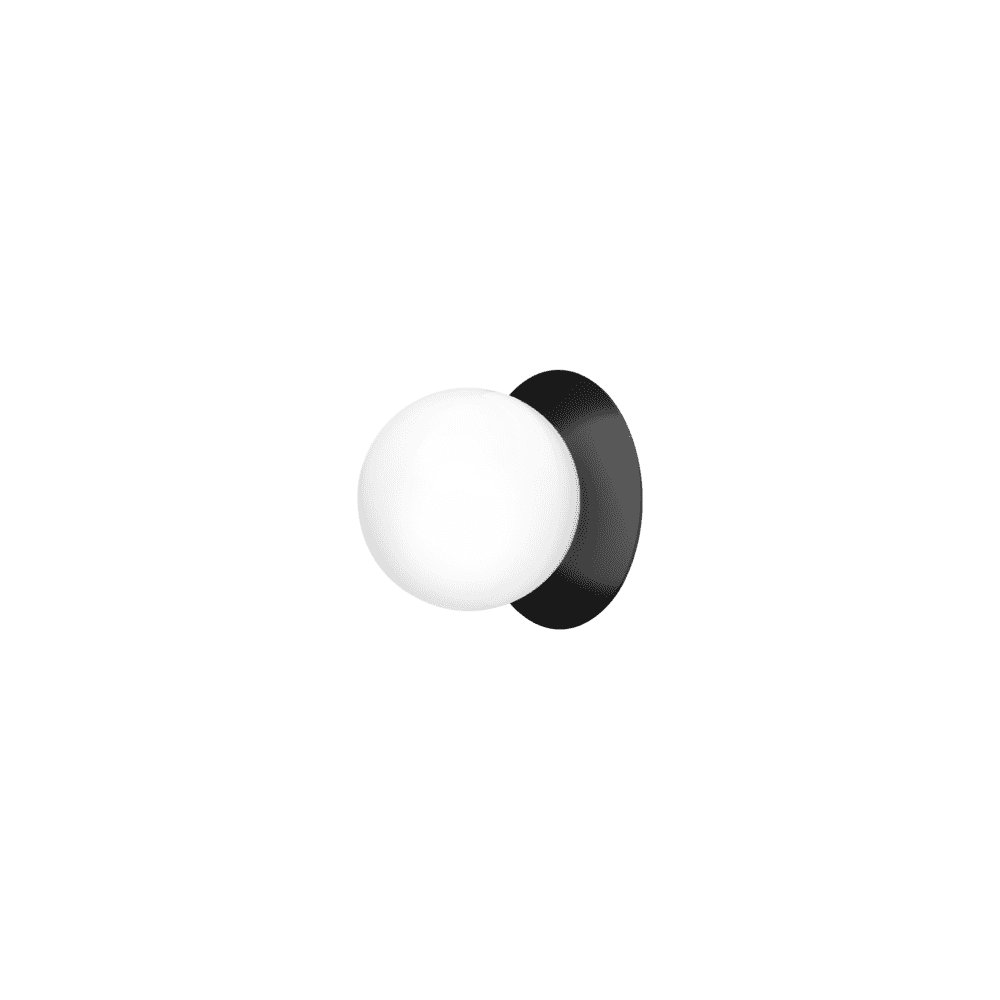 Nuura Liila 1 Light Medium IP44 Wall/Flush Light - Black & Opal Glass