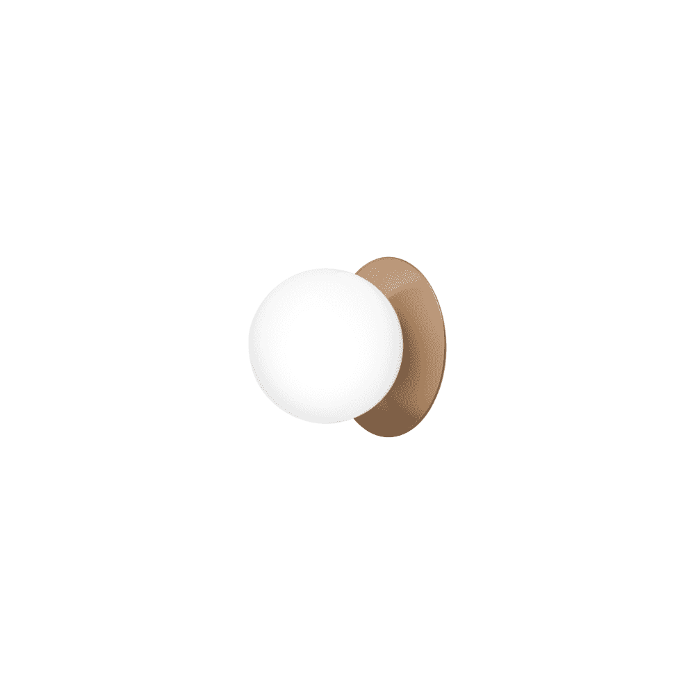 Nuura Liila 1 Light Medium IP44 Wall/Flush Light - Dark Bronze & Opal Glass