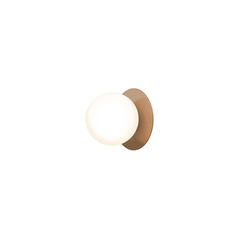 Nuura Liila 1 Light Medium IP44 Wall/Flush Light - Dark Bronze & Opal Glass