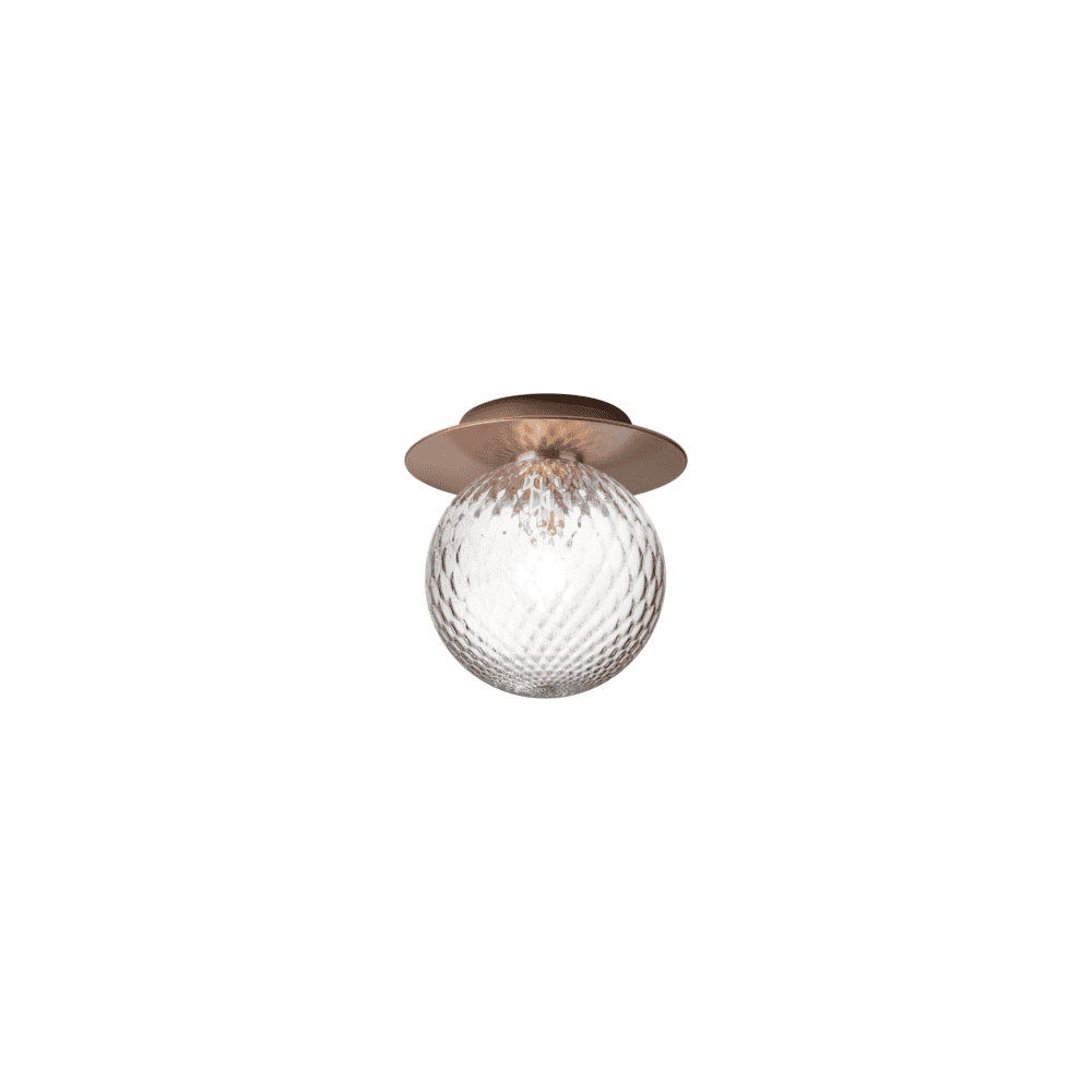 Nuura Liila 1 Light Medium IP44 Wall/Flush Light - Dark Bronze & Optic Clear Glass