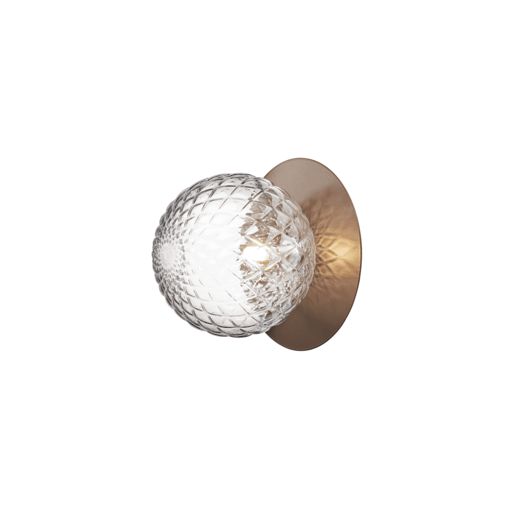 Nuura Liila 1 Light Large IP44 Wall/Flush Light - Dark Bronze & Optic Clear Glass